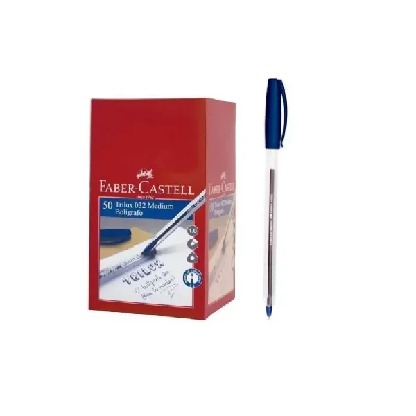 BOLIGRAFO FABER TRILUX 032 AZUL DISP X 130 UNIDADES