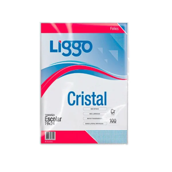 FOLIO LIGGO ESCOLAR X 10 CRISTAL 30 MICRONES