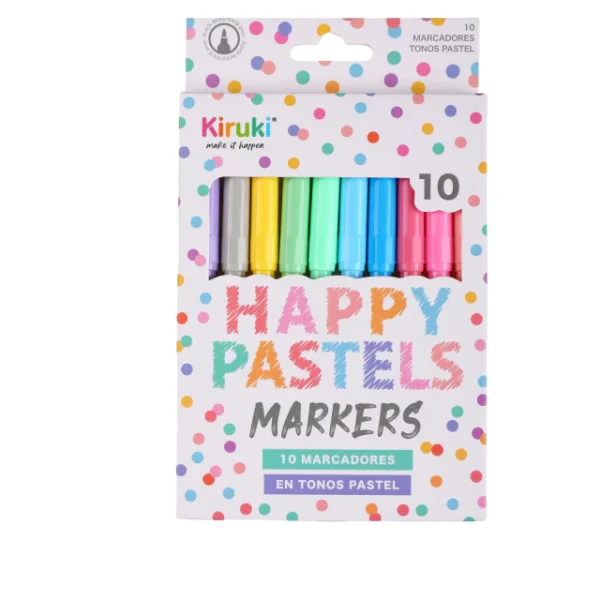 MARCADORES KIRUKI ESCOLAR PASTEL X 10 700005