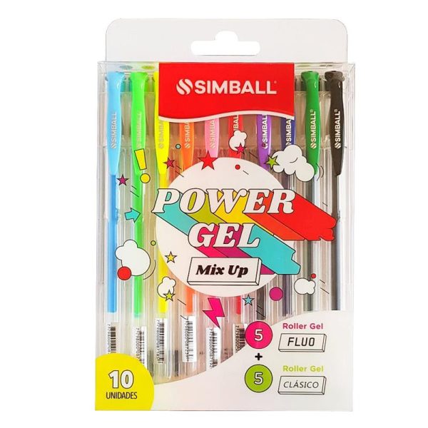 BOLIGRAFO SIMBALL CLAS - FLUO GEL X 10