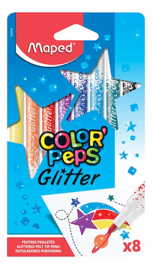 MARCADOR MAPED GLITTER X 8
