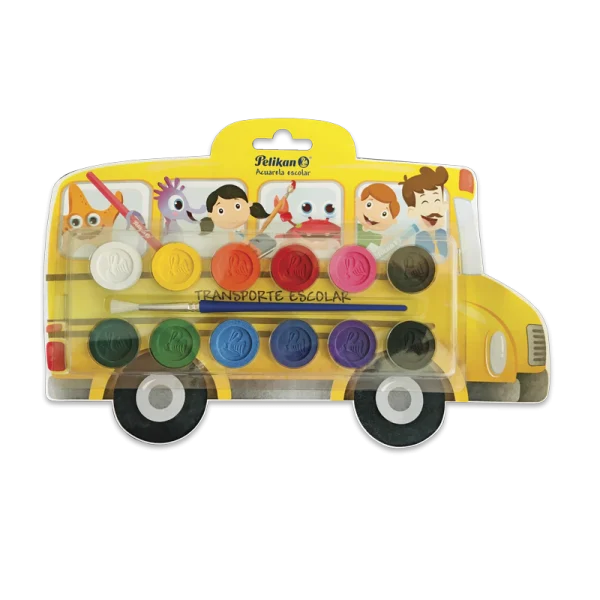 ACUARELA PELIKAN ESCOLAR BUS