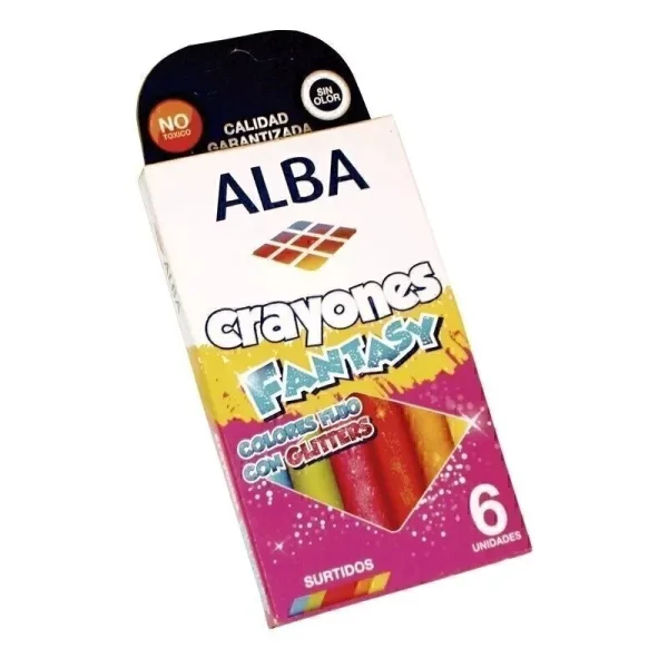 CRAYON ALBA FANTASY X 6 CON GLITTER