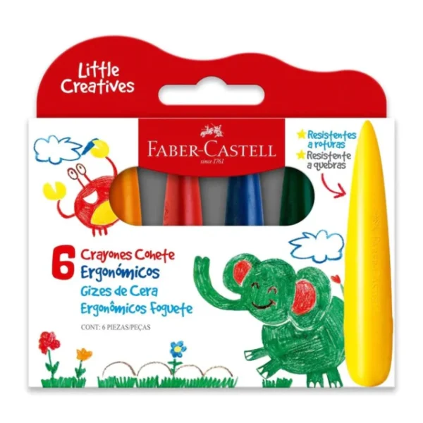 CRAYON FABER COHETE CONO X 6