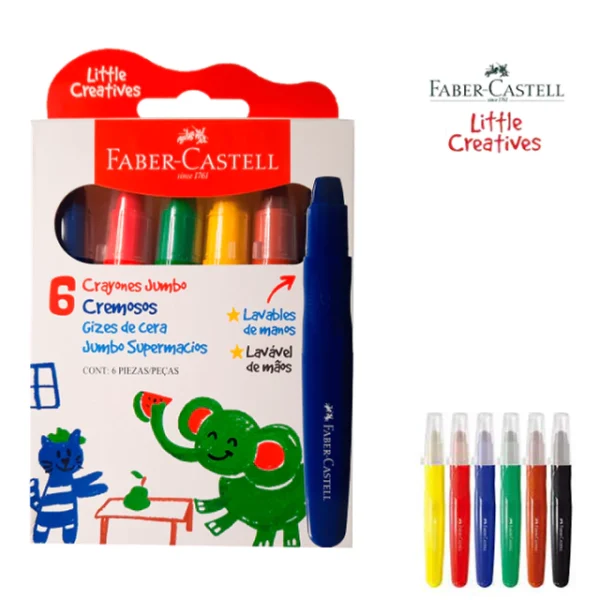 CRAYON FABER X 6 UNIDADES - JUMBO -LINEA ROJA