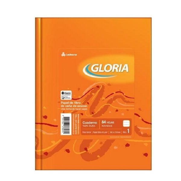 CUADERIA GLORIA T / D NARANJA X 84 HS FORRADO
