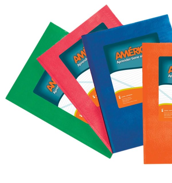 CUADERNO AMERICA T / D NARANJA X 42 HS FORRADO