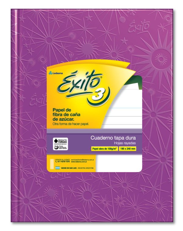 CUADERNO EXITO T / D LILA  X 48 HS FORRADO