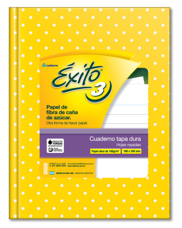 CUADERNO EXITO T / D LUN AMARILLO X 48 HS FORRADO