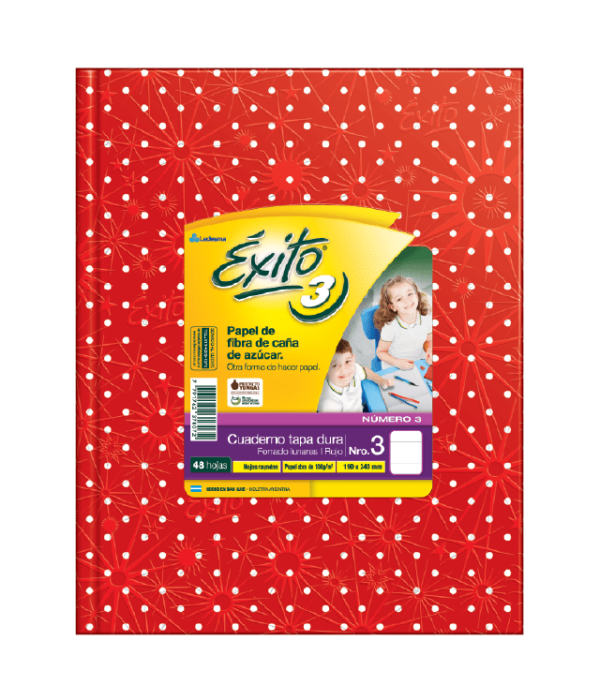 CUADERNO EXITO T / D LUN ROJO X 48 HS FORRADO