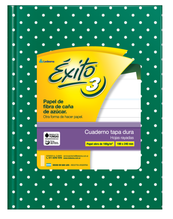 CUADERNO EXITO T / D LUN VERDE X 48 HS FORRADO