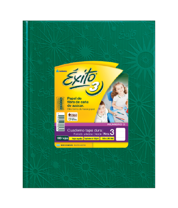 CUADERNO EXITO T / D VERDE X 100 HS FORR