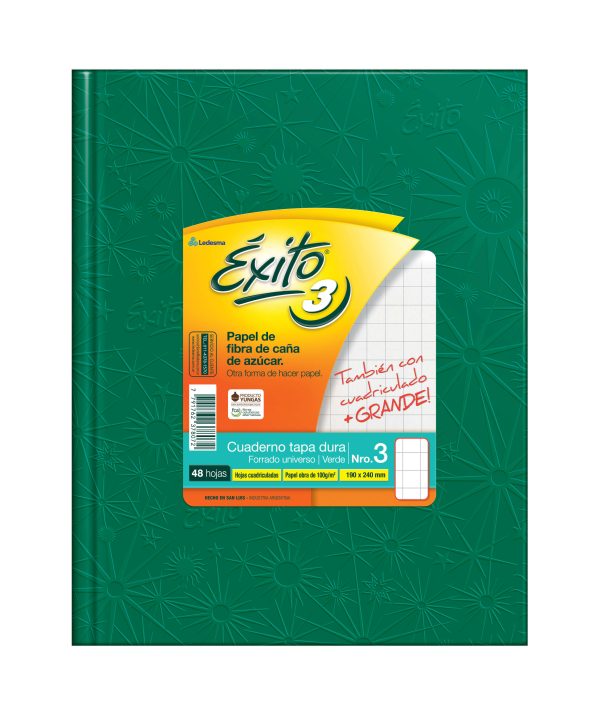 CUADERNO EXITO T / D VERDE X 48 HS FORRADO