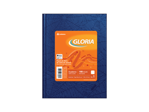 CUADERNO GLORIA T / D AZUL X 162 HS FORRADO