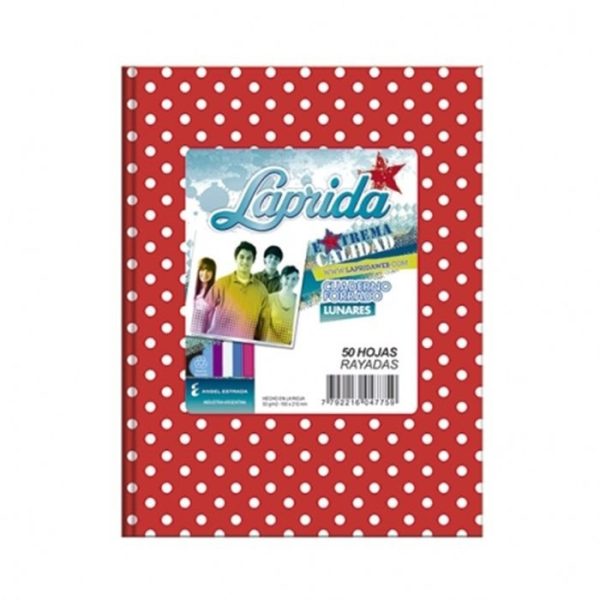 CUADERNO LAPRIDA T / D LUN ROJO X 50 HS FORR