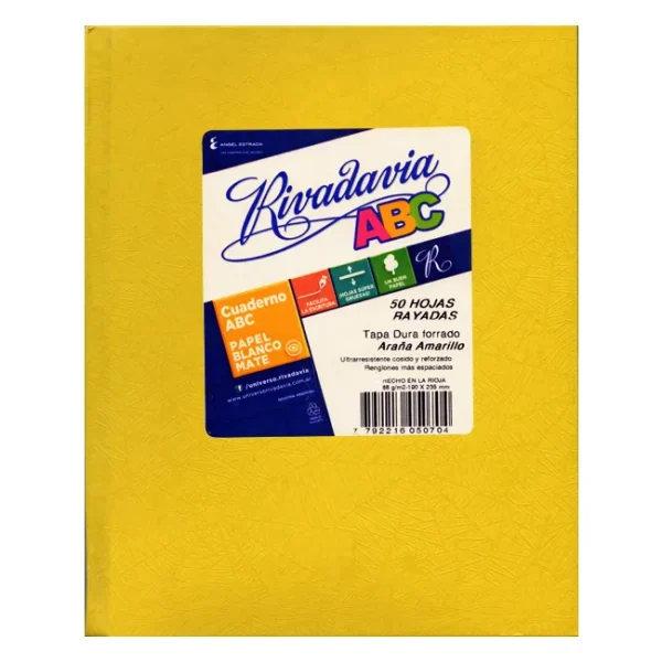 CUADERNO RIVADAVIA ABC T / D AMARILLO X 50