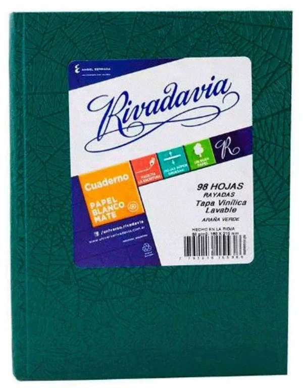 CUADERNO RIVADAVIA ABC T / D VERDE X 98