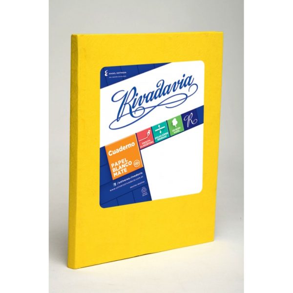 CUADERNO RIVADAVIA T / D AMARILLO X 50 HS FORRADO