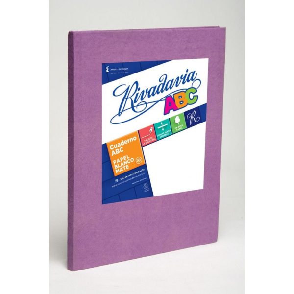 CUADERNO RIVADAVIA T / D LILA X 98 HS FORRADO