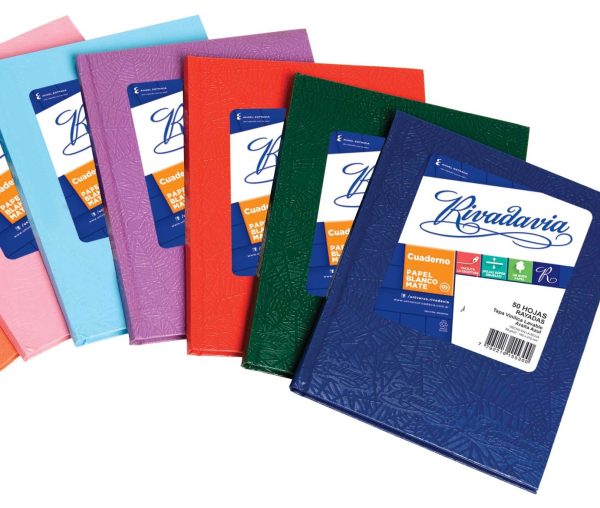 CUADERNO RIVADAVIA T / D TRADIC RAYADO X 50 HS FORRADO