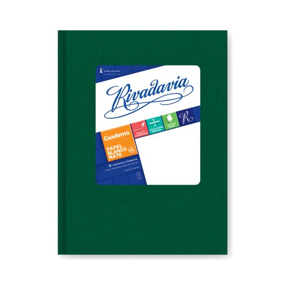 CUADERNO RIVADAVIA T / D VERDE X 50 HS FORRADO