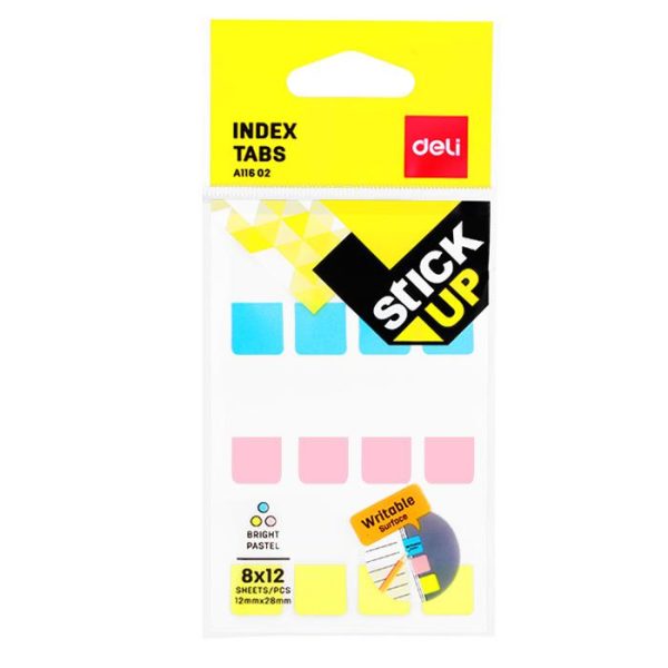 DELI 11602 INDEX PLAST PASTEL C/DISP 12 MM