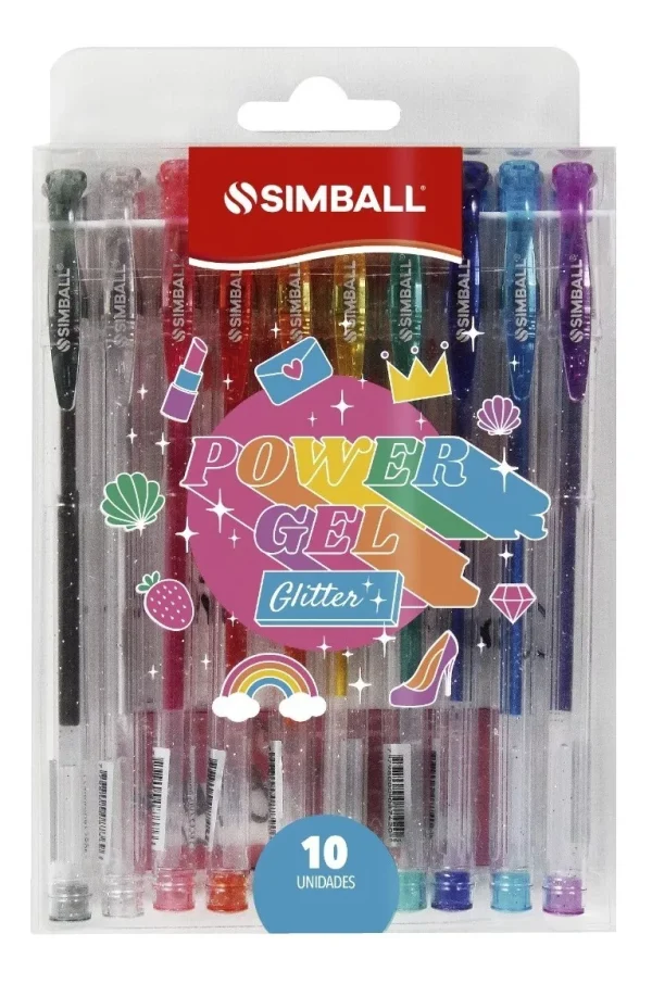 BOLIGRAFO SIMBALL ROLLER GEL GLITTER X10