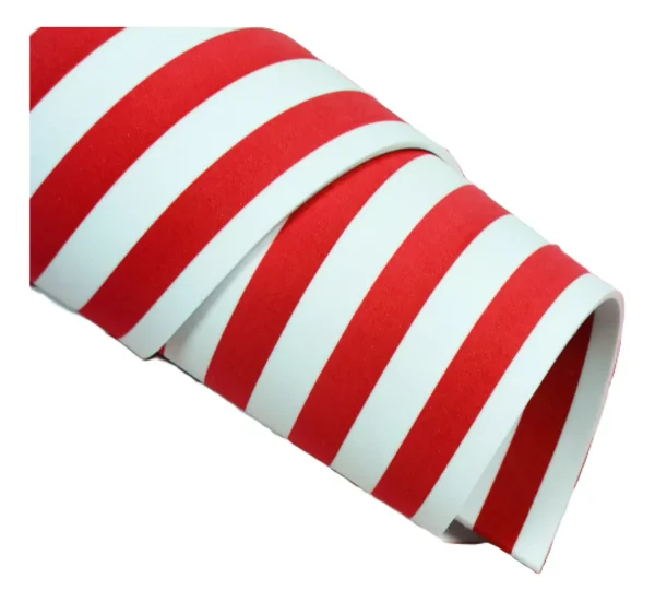 GOMA EVA ESTAMPADA RAYAS ROJO / BLANCO