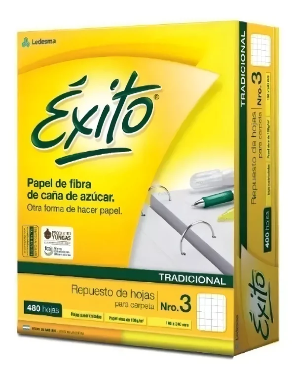 REPUESTO ESCOLAR EXITO X 480 HS CUADRICULADO