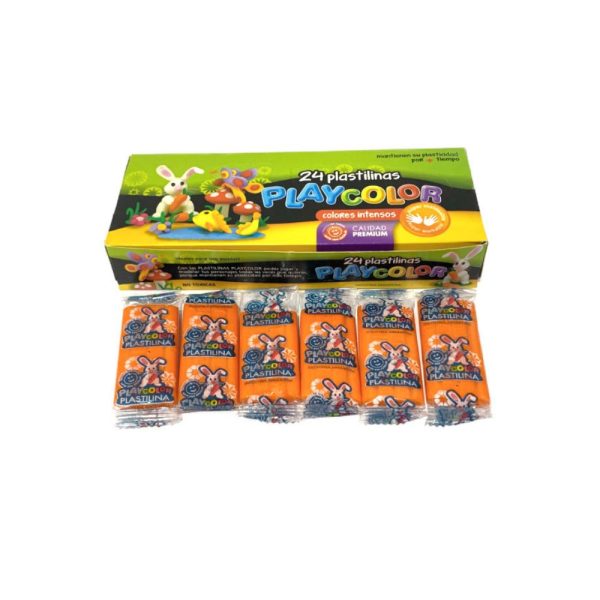 PLASTILINA PLAYCOLOR NARANJA X 24