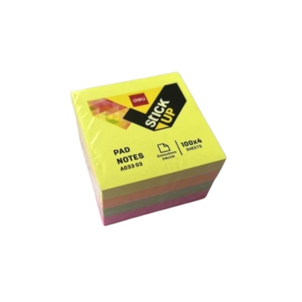 DELI 3303 NOTAS ADHESIVO 51 X 51 4 COLORES FLUO