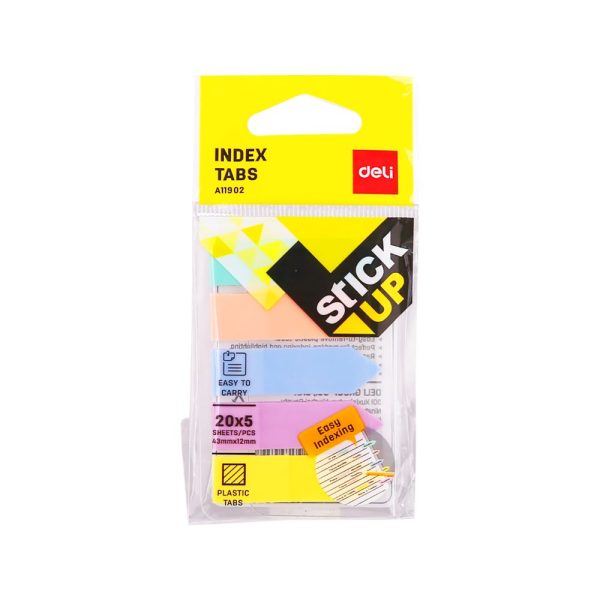 DELI 11902 INDEX ADHESIVO C/DISP- 5 COLORES PASTE
