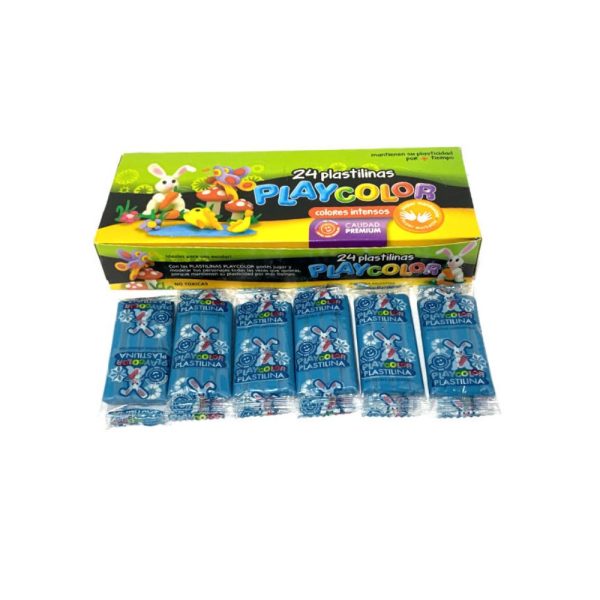PLASTILINA PLAYCOLOR CELESTE X 24