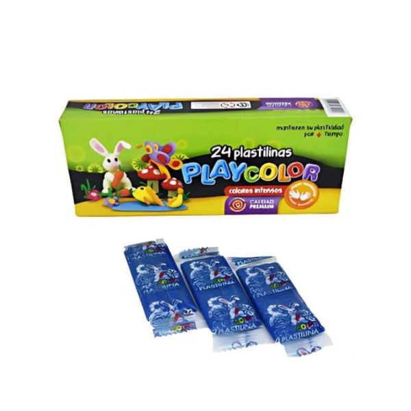 PLASTILINA PLAYCOLOR AZUL X 24