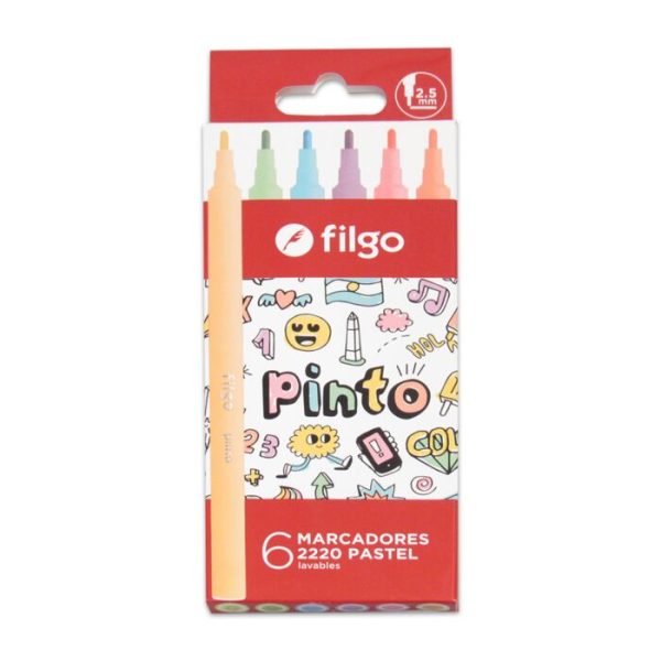 MARCADOR FILGO ESC PASTEL X 6