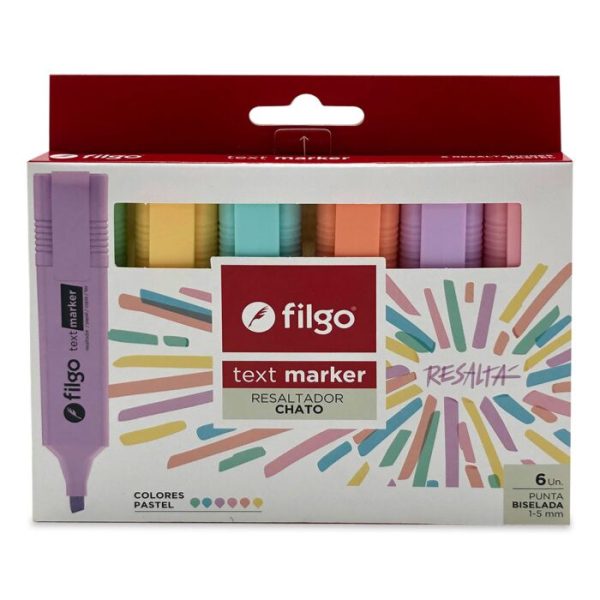 RESALTADOR FILGO TEXTMARKER PASTEL X 6