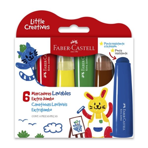 MARCADOR FABER ESCOLAR JUMBO X 6