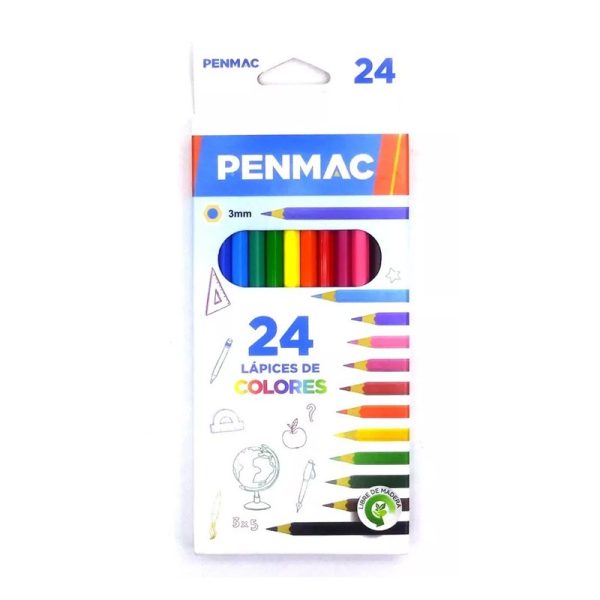 LAPIZ COLOR PENMAC X 24 LARGO