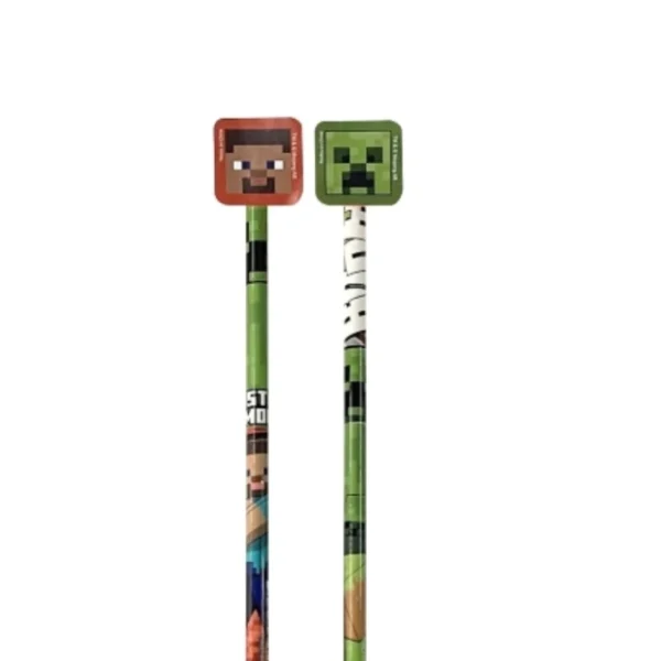 LAPIZ CON ADORNO GOMA MINECRAFT