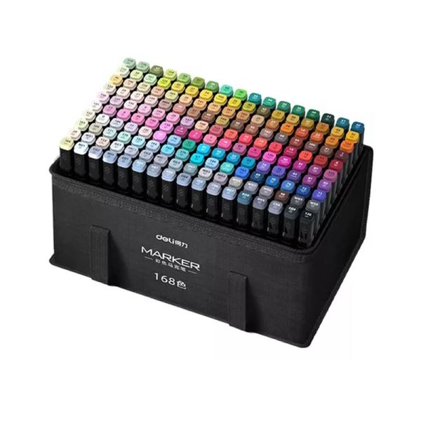 MARCADOR DELI SKETCH BOX X 168 TRIANGULAR DOBLE PUNTA