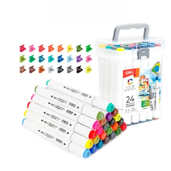 MARCADORES DELI SKETCH BOX X 24 TRIANG DOBLE P