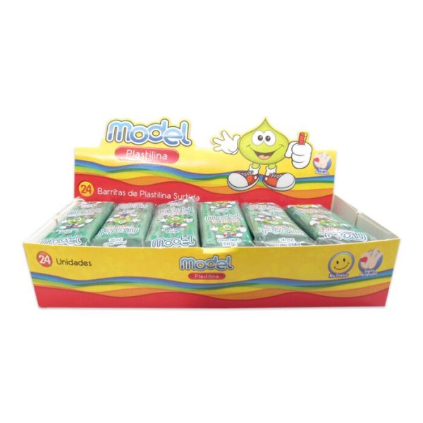 PLASTILINA MODEL VERDE X 24
