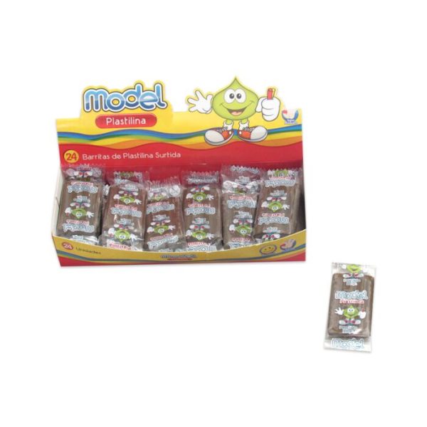 PLASTILINA MODEL MARRON X 24