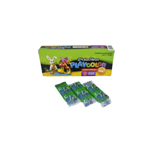 PLASTILINA PLAYCOLOR VERDE X 24