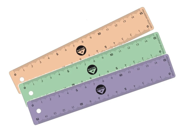 REGLA PIZZINI ESCOLAR PASTEL X 15 CM