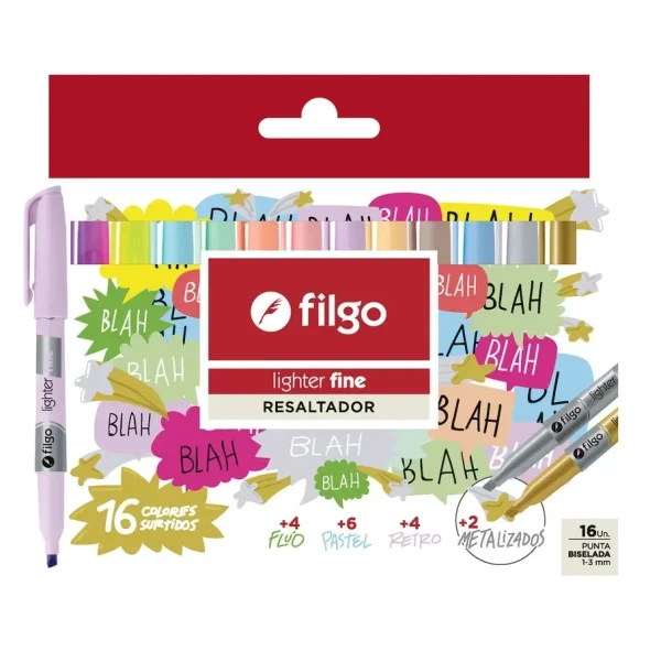 RESALTADOR FILGO FINE X16 FLU-MET-PASTEL