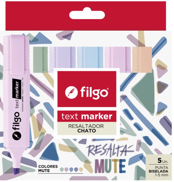 RESALTADOR FILGO TEXT MARKER MUTE X 5