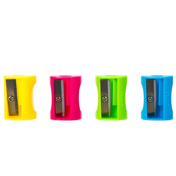SACAPUNTAS DELI NEW CURVO 1 BOCA 4 COLORES (ER531)