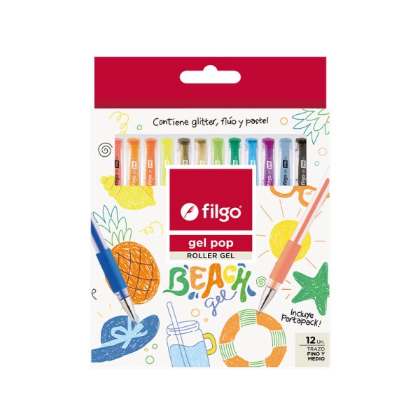 BOLIGRAFO FILGO GEL POP BEACH X 12