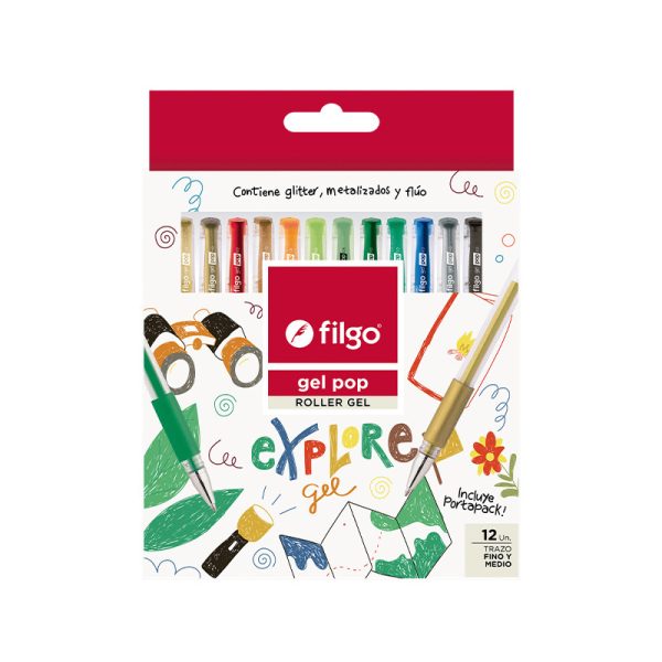 BOLIGRAFO FILGO GEL POP EXPLORE X 12